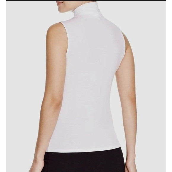 Theory Wendel White Sleeveless Turtleneck Top in Jersey Rib Knit Viscose
Sz L - Picture 2 of 11